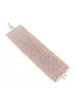 Wide Rhinestone Bracelet BL330011 RoseGold CL